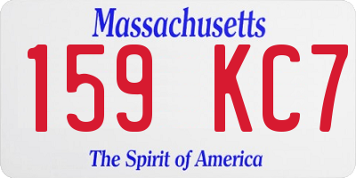 MA license plate 159KC7