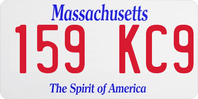 MA license plate 159KC9