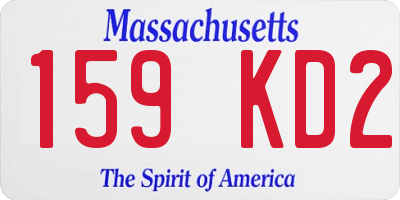 MA license plate 159KD2