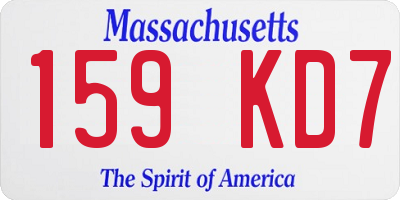 MA license plate 159KD7