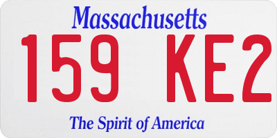 MA license plate 159KE2