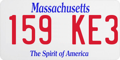 MA license plate 159KE3