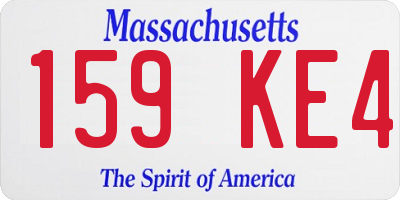 MA license plate 159KE4