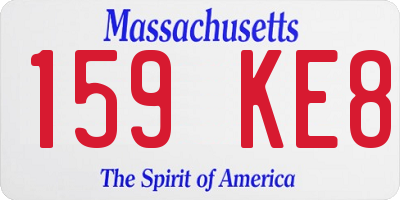 MA license plate 159KE8