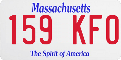 MA license plate 159KF0