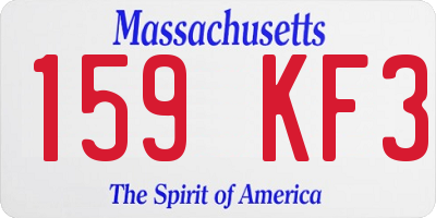 MA license plate 159KF3