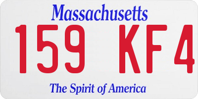 MA license plate 159KF4