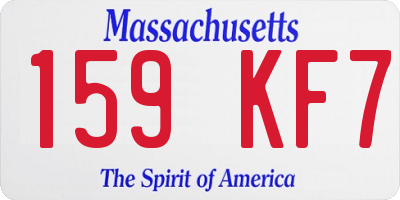 MA license plate 159KF7