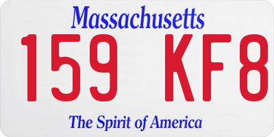 MA license plate 159KF8