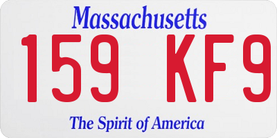 MA license plate 159KF9