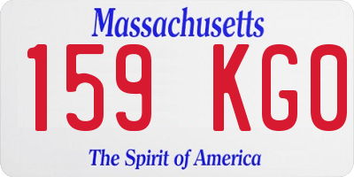MA license plate 159KG0