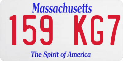 MA license plate 159KG7
