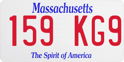 MA license plate 159KG9