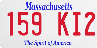MA license plate 159KI2