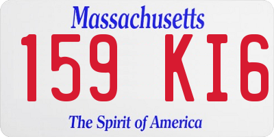 MA license plate 159KI6