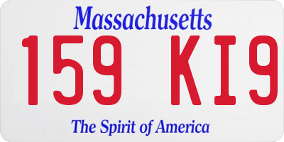 MA license plate 159KI9