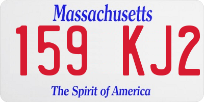 MA license plate 159KJ2