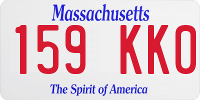 MA license plate 159KK0