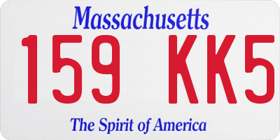 MA license plate 159KK5