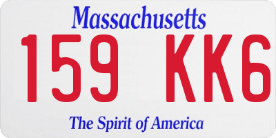 MA license plate 159KK6