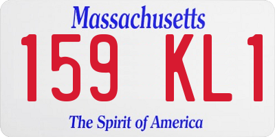 MA license plate 159KL1