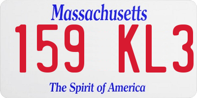 MA license plate 159KL3