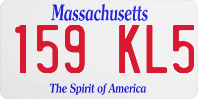 MA license plate 159KL5