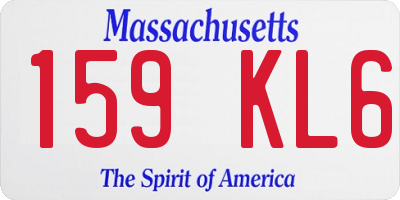 MA license plate 159KL6
