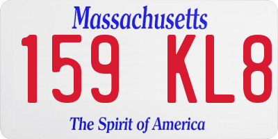 MA license plate 159KL8