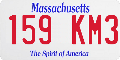 MA license plate 159KM3