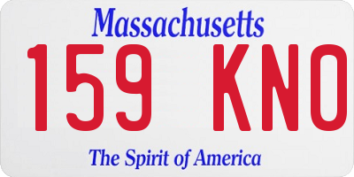 MA license plate 159KN0