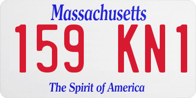 MA license plate 159KN1