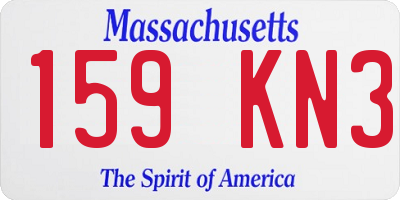 MA license plate 159KN3