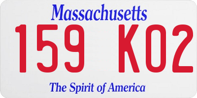 MA license plate 159KO2