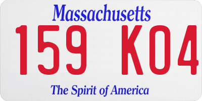 MA license plate 159KO4