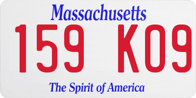 MA license plate 159KO9