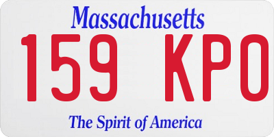 MA license plate 159KP0