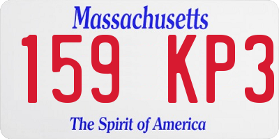 MA license plate 159KP3