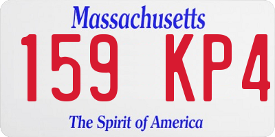MA license plate 159KP4