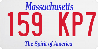 MA license plate 159KP7