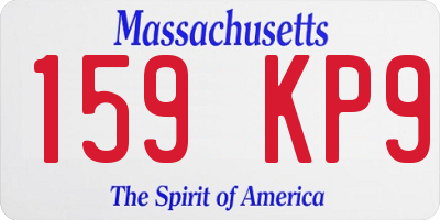 MA license plate 159KP9
