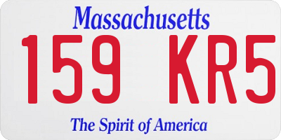 MA license plate 159KR5