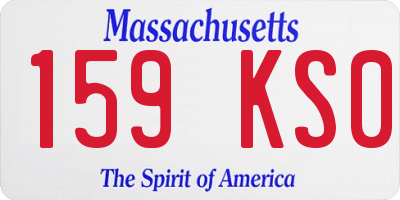 MA license plate 159KS0