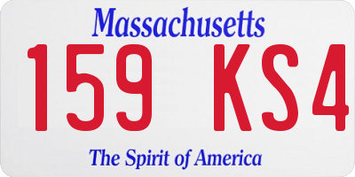 MA license plate 159KS4