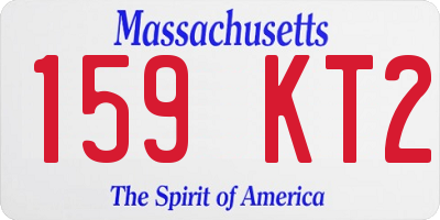 MA license plate 159KT2