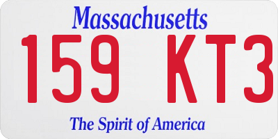 MA license plate 159KT3
