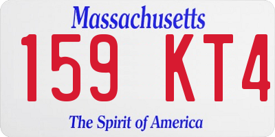 MA license plate 159KT4