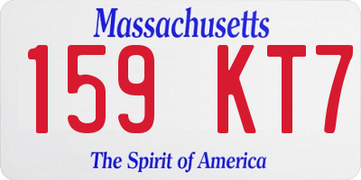 MA license plate 159KT7