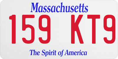 MA license plate 159KT9