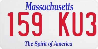 MA license plate 159KU3